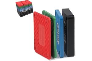 Mbsomnus 48 Stück Unterlegplatten Kunststoff 60x40 mm Abstandshalter Kunststoff Mehrfarbige Verglasungsklötze 2mm/3mm/5mm/10mm Ausgleichsplättchen für Terrassen Decken Glasfassaden Türen Fenster