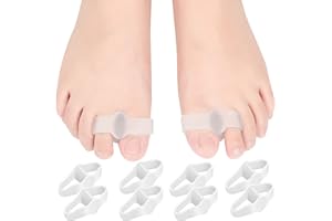 DYKOOK Bunion Gel Toe Separator Toe Separators with 2 Loops 10 Pack Bunion Corrector for Women & Men Relief Bunionette, Calluses, Blister Pain and Straighten Overlapping Hammer Toe