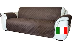 Moonange - Funda para Sofá de 4 Plazas - Asiento de 200 cm - Impermeable, Reversible y Antimanchas - Protector de Muebles Antideslizante y Resistente a los Arañazos - Color Marrón
