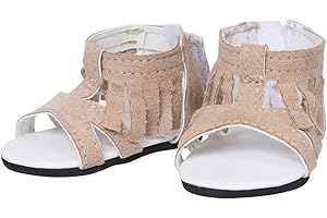 The New York Doll Collection Sandali Tintarella Con Frange si adatta 18 pollici / 46 cm Bambole - Scarpe per Moda Bambole