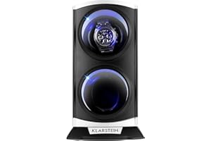 KLARSTEIN St. Gallen Premium - Automatic Watch Winder, Rotator, Holder, Case for 2 Watches, 4 Speeds, Right-Left Running