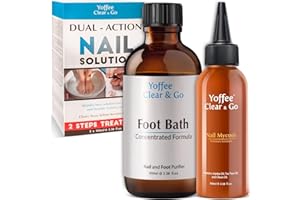 Yoffee Clear&Go 2-Step Fungal Nail Treatment Set - Soluzione per micosi unghie piede concentrato - Elimina i residui gialli di cheratina | antimicotico unghie piedi | funghi unghie piedi| 2x100ml