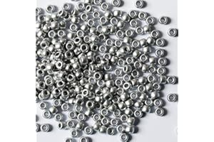 VOOMOLOVE 1000 perline in argento, 6 x 9 mm, per braccialetti, trecce per capelli, artigianato, perline in plastica, per trecce, capelli 6 x 9 mm (argento)