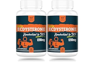 Solavica Beta Ecdysterone Supplement 1200mg Per Serving (120 Capsules)-2 Month Supply-98% Maximum Purity Ecdysterone for Endurance & Muscle Growth