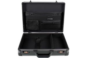 AR BRAND EST. 2021 Aluminium Briefcase Business Office Travel Work Laptop Attaché Bag (Black)