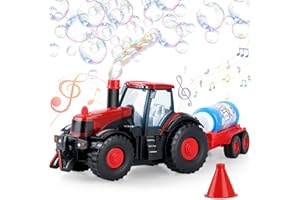 Britik Bubble Machine Toys for Kids 3-8 Year Olds: Tractor Bubble Machine Toy for Kids Bubble Blower Gifts for Boys 3 4 5 6 7 8 Year Olds Presents Garden Outdoor Wedding Party Summer Bubble Game Toy
