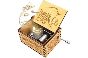 YUKIYI 18 Note Beauty and the Beast Music Box personalizzato Mini Music Box Gift Box inciso al laser Vintage legno manovella Music Box regalo Beauty and the Beast Scatole musicali in legno regalo in legno