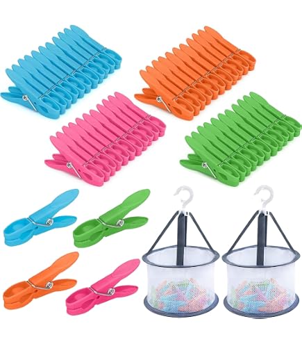 Bunte Wäscheklammern 48 Stück – Stabil, Winddicht, Für Wäscheleine, Basteln & Mehr
