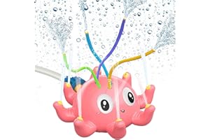 CAPGOOST Juguete de agua para niños al aire libre, aspersor de agua para niños, juguete de agua para niños, aspersor de agua para jardín, rociador de césped de pulpo para niños, juguete de baño para exteriores