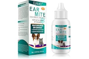 JCZQDRPC Ear mite treatment for dog, Ear mite treatment for dog, Dog Ear Drops, for Dogs Yeast Infection, Ear Care for Dogs Relief Dog Itchy Ears, Reduces Ear Mites And Debris, For Cats And Dogs