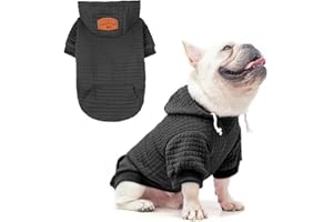 BEAUTYZOO Sweat à capuche pour chiens de petite, moyenne et grande taille, vêtements d'hiver chauds pour chiot, chiens de taille S, M, fille et garçon, chandail à capuche avec poche, pour bouledogue,
