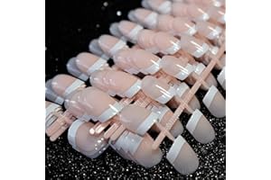 TPUBMITY 240 uñas postizas en 12 talla estilos false nails,Natural francés Nails,Kit de uñas postizas francesas,Uñas Postizas para DIY