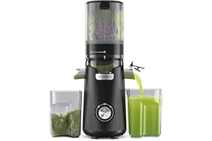 ACOQOOS Estrattore Frutta e Verdura, 135mm Apertura Extra-larga e 1.8L Capacità Estrattore, 300W Centrifuga Frutta e Verdura, 99% Nutrienti Preservati, BPA Free, Facile da Smontare e Pulire, Nero