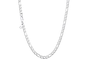 Suplight Chaîne Homme Maille Figaro 1+3 Acier Inoxydable-Largeur 4/6/9mm- Chaine Figaro pour homme femme Taille 46/51/56/61/66/71/76cm