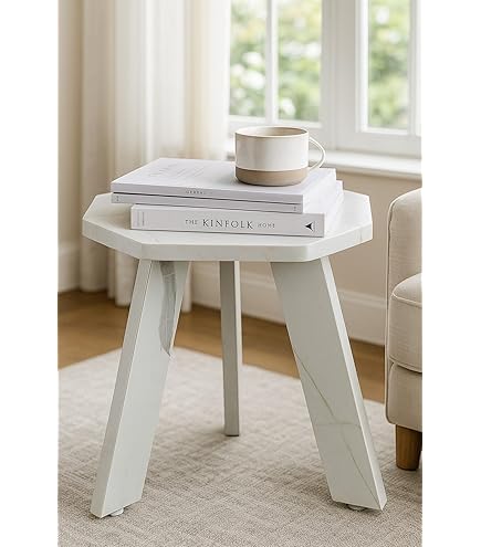 m*3様 Hilander Hexagon Table DAN SBF Furniture Mini Hexagonal Side Table, 30 cm, Matte Finish