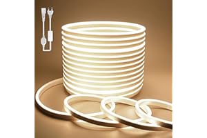 BAGZY Tira LED 220V Exterior Impermeable 2M Neón Flexible IP65 120 LED/M Strip Light Luz de la Cuerda,para Dormitorio,Bar,Sala de juegos,Cumpleaños,Fiesta de Navidad(Blanco Natural,2 Metros)