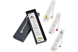 UUEMB 3 Pcs Thank You Teacher Gifts, Teacher Bookmark Teacher Appreciation Gifts for Graduation Gift, Teacher End of Term Gift, Retirement, Birthday(Colour)