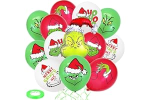 KVGBNT Weihnachtsdeko, 30/31 Stück Weihnachtsballon, Weihnachten Latex Ballons Party Deko, Rot Grün Weiße Luftballons, für Christmas Party Deko Neujahr Geburtstag (Grün 1)