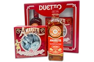 Lazzaroni Duetto, Amaretto Lazzaroni 1851 Liquore Amaretto 50 cl 24°, Biscotti Amaretti di Saronno 50 g, Confezione Regalo, Antica Ricetta, Infusione Amaretti del Chiostro di Saronno