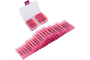 Cosses thermorétractables, kit de cosses à sertir CESFONJER, connecteurs thermorétractables, kits de connecteurs sans soudure rouges, connecteurs de fils étanches 50 pièces pour câble 22-16 AWG