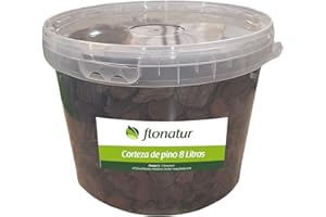 flonatur, Corteza de Pino Decorativa 8 litros, Ideal para Macetas, Arriates, Plantas y Zonas de Jardín, Protege de Malas Hierbas y Reduce la Erosión