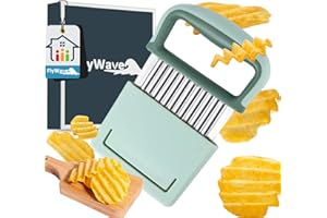 FlyWave Nóż falisty z pokrowcem ochronnym, wielofunkcyjny nóż ryflowany do krojenia, nóż falisty dla dzieci, do frytek, owoców, warzyw i masła