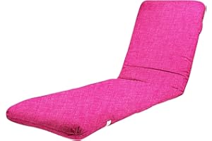 TIENDA EURASIA - Colchoneta para Tumbona de Jardin - Cojin Tumbona Acolchado Relleno de Fibra - Funda de Tela con Cremallera Lavable (180 x 50 cm, Fucsia)