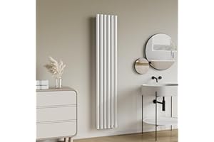 NEUHAUS [neu.haus] Termosifone da Parete Radiatore Design Riscaldamento ad Acqua Calda Termoarredo a Pannello Singolo con Elementi Tubolari 180 x 36 cm - Bianco
