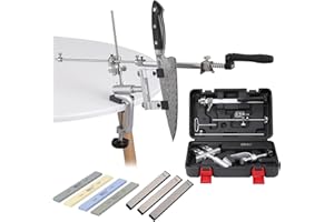 HEBERUCK Afilador de cuchillos, 7 unidades, 120/240/320/600/600/1000/1500, afilador de cuchillos manual, afilador de cuchillos de cocina, afilador profesional de ángulo fijo, sistema de afilado