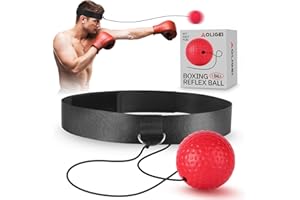 AOLIGEI Boxing Reflex Ball, Fight Ball Reflex on String with Headband for Fight MMA Training Speed Reactions Adult/Kids Improve Punch Focus Sport Exercise Practice Fitness Elastic Rope Head Band Set Cap