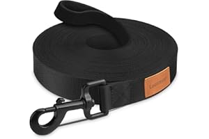 Looxmeer Guinzaglio Addestramento per Cani, Guinzaglio per Cani 3 m/5M/10M/15M/20M/25M/30M con Maniglia Imbottita, Moschettone e Custodia, Resistente e Leggero per Tutti Cane per Allenamento, Corsa
