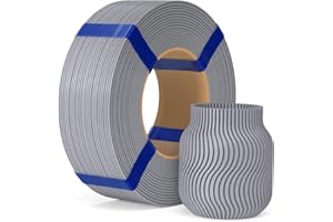 ELEGOO Filamento PLA Basic Di Ricarica 1,75 mm Grigio 1 kg, PLA Refill Per Stampante 3D Senza Bobina, Precisione +/- 0,02 mm, Compatibile Con Bobina Riutilizzabile