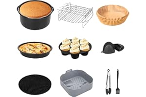 YRAKOZIN Airfryer zubehör 5.5L, [10er-Set] Form für Heißluftfritteuse, Kompatibel mit Cosori Cecotec Innsky Philips Heißluftfritteuse 5,5L-6L-6,4L