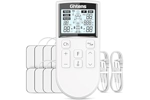 GHTENS TENS Gerät Schmerztherapie, 5-in-1 Reizstromgerät (TENS/EMS/IF/RUSS/DIY) zur Schmerzlinderung durch elektrische Nervenstimulation, mit 80 Massageprogrammen, 2 Kanäle und 8 Stück Elektroden Pad