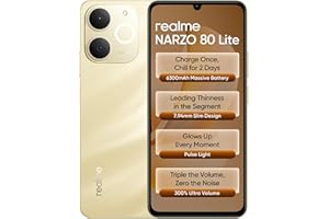 realme NARZO 80 Lite 4G (Beach Gold 2026, 4GB+64GB) | 6300mAh Segment's Biggest Battery | 7.94mm Slim Design | 300% Ultra Volume | Pulse Light: 9 Colors, 5 Glow Modes | Ai Assist
