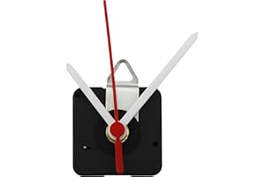 MC POWER McPower Quarzuhrwerk | CQ-5001 | Lautlos & Schleichend, Inkl. Kunststoff-Zeigersatz, Uhrwerk für Wanduhr & DIY-Uhren, 55x55x15 mm Metallaufhänger, Schwarz