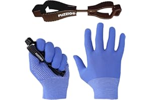 FUZZIO Rękawice robocze z wypustkami, 24 pary, do lekkich prac z klamrami (L/9, niebieskie)