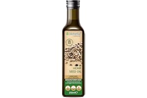 Huile de chanvre 250 ml – Huile végétale naturelle et pressée à froid | Riche en oméga 3 & 6 | Saveur douce et noisettée | BIOHERBA