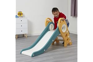 Liberty House Toys Kids Rocket Slide - First Slide, Playset for Indoor or Outdoor use Garden Slide Green and Gold, H645 x W330 x D1250mm, LHT191GG