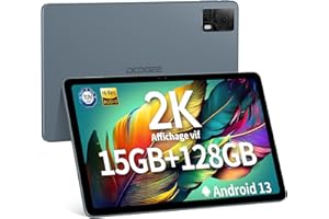 DOOGEE Tablette Android 13 T20S, 10.4" 2K, 15GB+128GB/TF 1TB, 7500mAh Tablette, TÜV Certificat, 13MP+5MP, Octa Core, Dual 4G LTE+5G WiFi Tablette Tactile, Widevine L1/OTG/Face ID