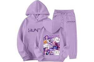 NIUREDLTD Ensemble de Survêtement à Capuche pour Fille 2-14 Ans - 2 Pièces - Confortable et Chaud - Idéal pour le Sport, l'École ou les Loisirs
