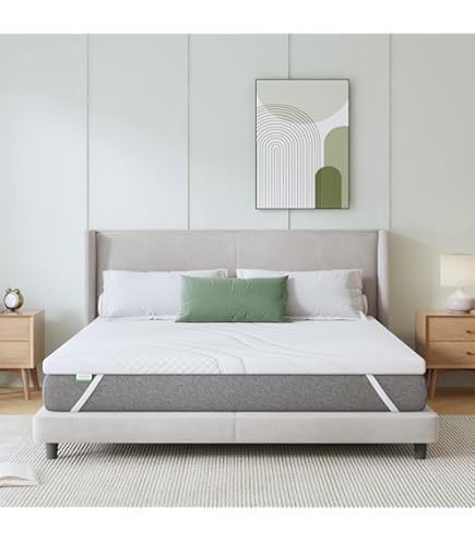 Pikolin Home Visco-elastische matrasbeschermer, meerdere zones, matrasoplegger met een dikte van 7 cm, voor 80 cm brede bedden, afneembaar en ademend, visco-elastische matrasbeschermer, 80 x 190 cm