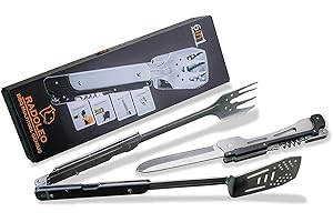 RADOLEO® Grill-Multi-Tool | Grillbesteck | 6 Grill-Werkzeuge | das Set für jeden Grill-Fan | Ideal für Camping & Outdoor | edle Geschenk-Verpackung…