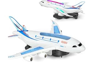 Ynybusi Large Airplane Toy for 3-8 Year Old Boys Girls, LED Lights, Realistic Sounds, Sensory Toddler Autism Toy, Birthday Festive Gift