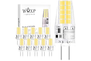 WAXP G4 LED Bulbs Cool White 2W 12V 6000K 2-Pin Capsule Lamp Bulb, Equivalent 20W G4 Halogen Light Bulbs, Non-Dimmable, No Flickering, Pack of 10
