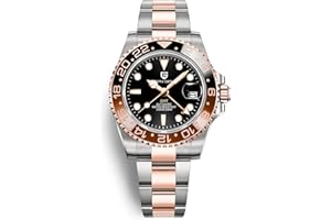 Pagani Design Herrenuhr Automatik Mechanische Uhr GMT Dual-Zeitzone Armbanduhren Edelstahl Zweifarbige Keramiklünette 100M Wasserdicht PD-1662