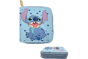WKxinxuan Stitch Carteras Stitch Monedero, Azul Stitch Billeteras, Cartera Niños Stitch, Stitch Anime Monedero, Plegable Monedero para Niños Niñas Navidad Cumpleaños Regalo