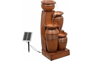 Teamson Home Fuente Solar en Cascada 4 Niveles Terracota Exterior