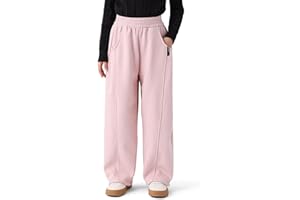 KAKU NANU Baggy Hose für Mädchen mit Hoher Taille und Weitem Bein | 2-Seitentaschen | Bequeme Jogginghose 110-158