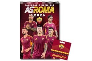 EURO PUBLISHING: Calendario Verticale Roma 2026+ tris braccialetti in silicone - Prodotto Ufficiale - cm 29x42